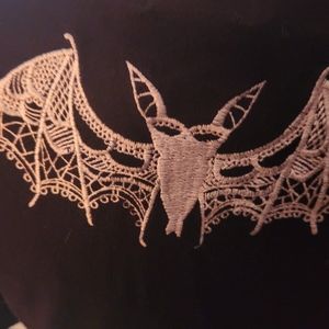 Royal Monk embroided bat cropped sweater
